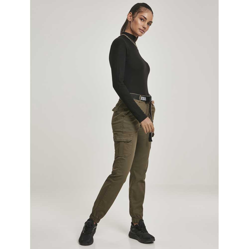 Urban Classics - High Waist Pantalon cargo - Vert